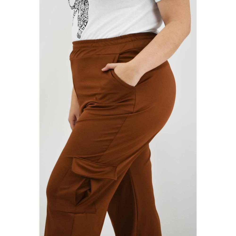 Foto 5 pulgar | Pantalón Tipo Jogger Roman Fashion Tallas Extras 7028 Café
