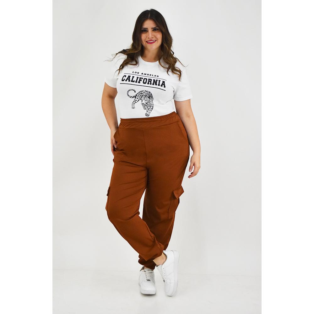 Foto 5 | Pantalón Tipo Jogger Roman Fashion Tallas Extras 7028 Café