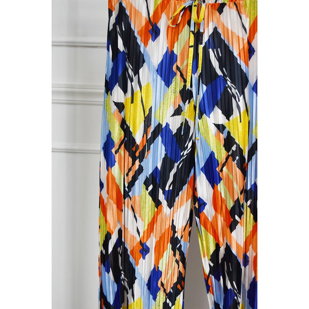 Foto 5 pulgar | Pantalon De Satín Plisado Roman Fashion /tallas Extras, 2331 (amarillo Estampado) Amarillo