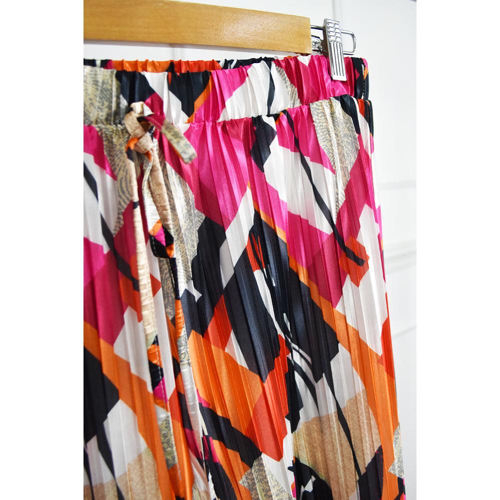 Foto 6 pulgar | Pantalon De Satín Plisado Roman Fashion /tallas Extras, 2331 (fiusha Estampado) Fucsia