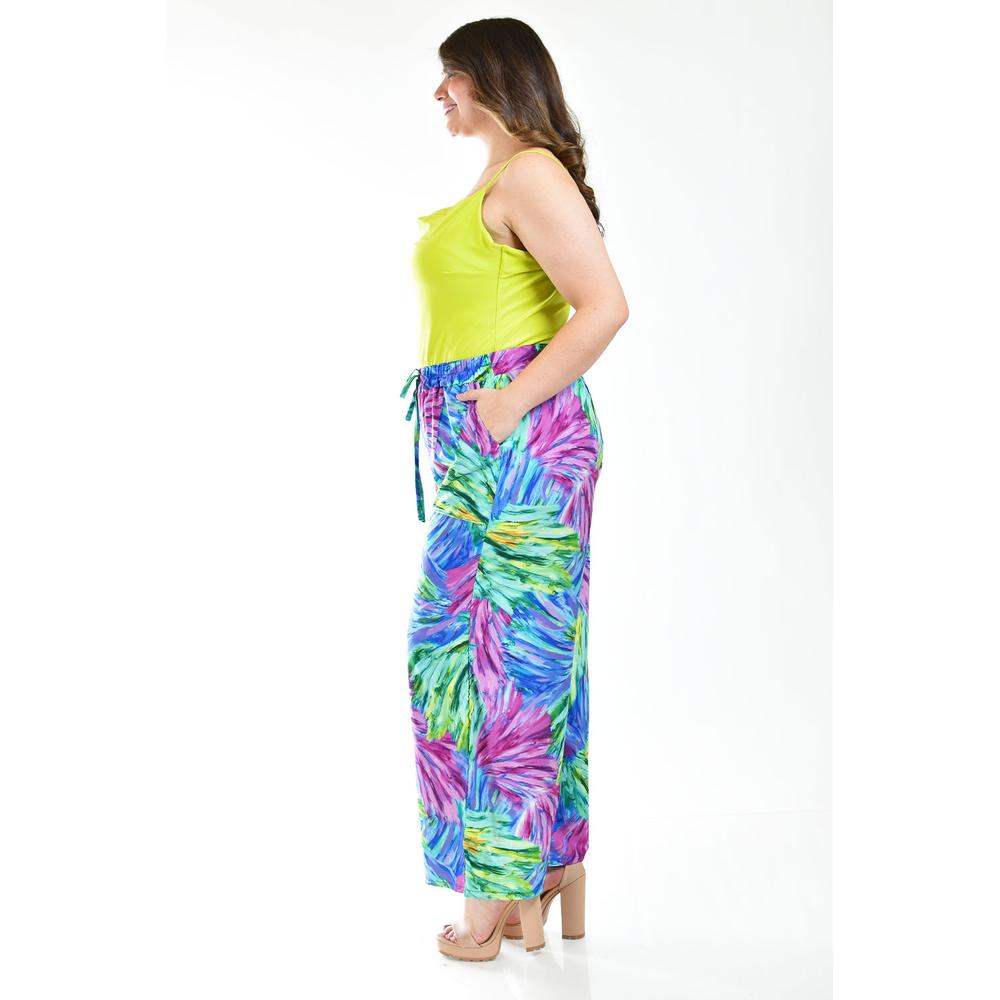Foto 3 pulgar | Pantalón Pierna Ancha Roman Fashion Tallas Extras Multicolor