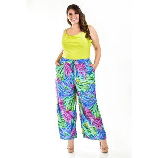 Foto 5 | Pantalón Pierna Ancha Roman Fashion Tallas Extras Multicolor