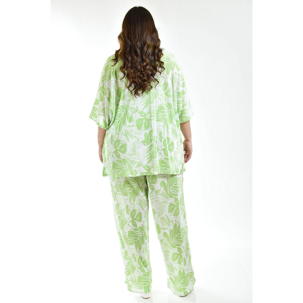 Foto 4 pulgar | Conjunto Plizado Roman Fashion Tallas Extras Verde para Mujer