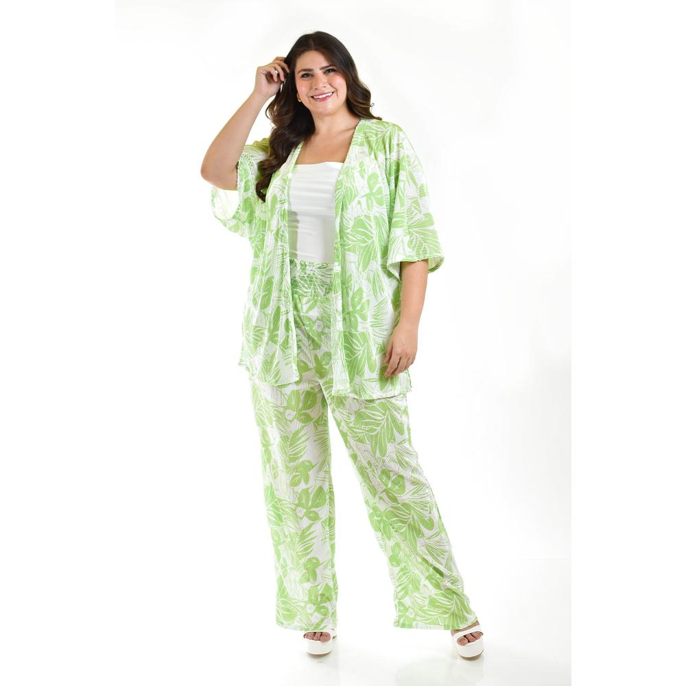 Foto 6 | Conjunto Plizado Roman Fashion Tallas Extras Verde para Mujer