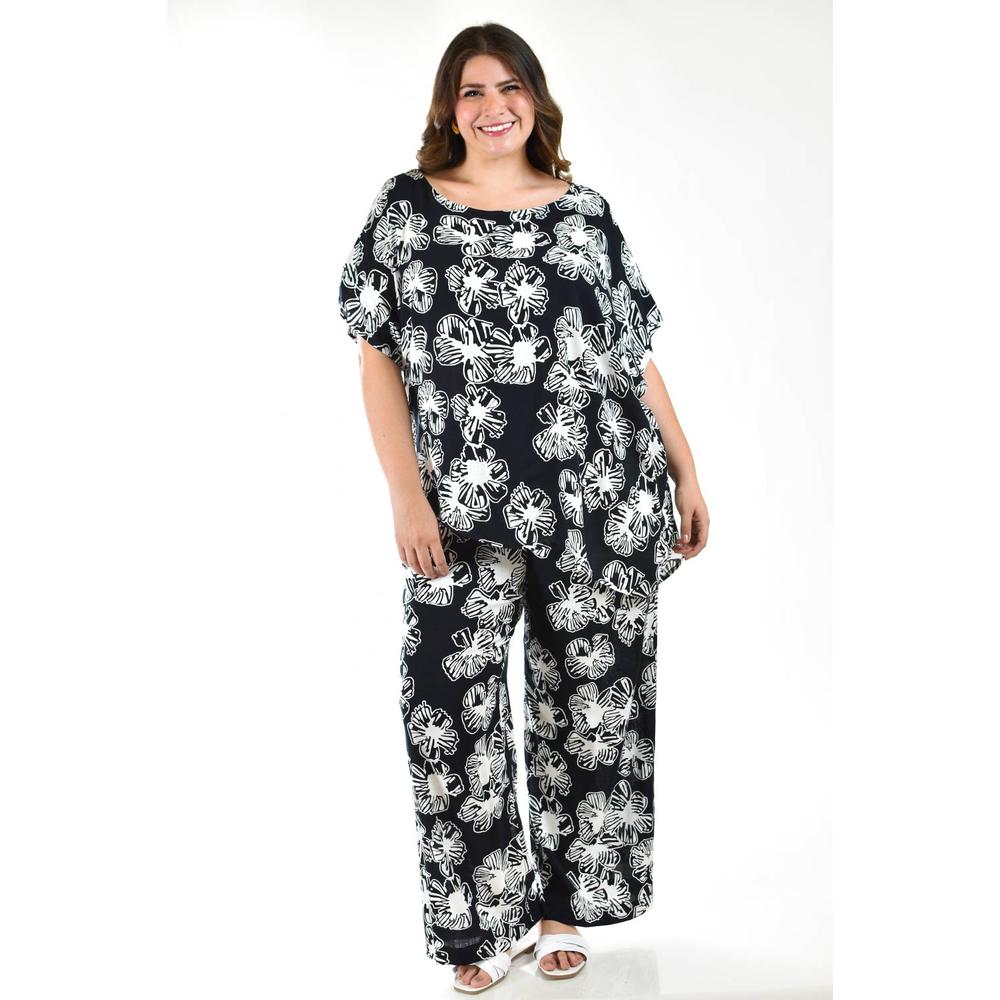 Foto 1 | Conjunto de 2 Piezas Roman Fashion Tallas Extras Negro para Mujer