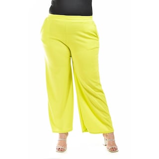 Foto 1 | Pantalon Pierna Ancha Roman Fashion /tallas Extras, 7045 (lima) Verde Lima