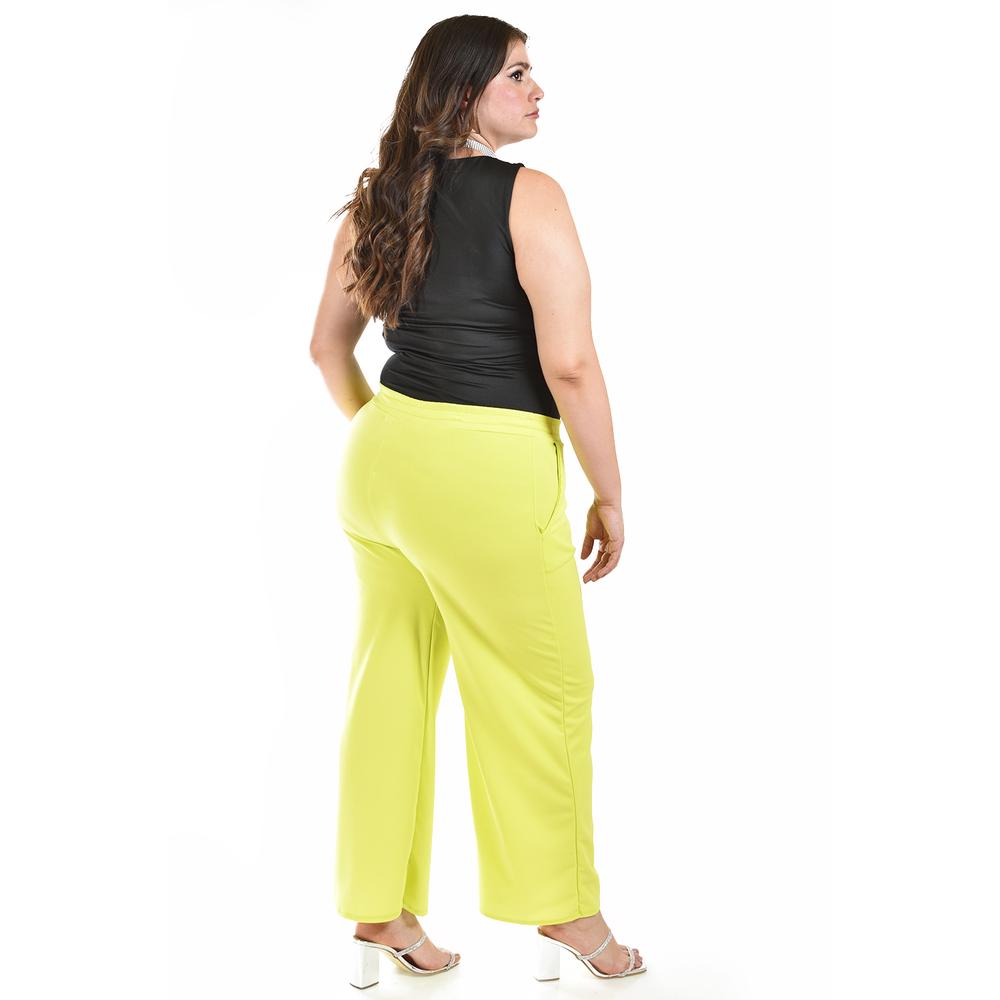 Foto 5 pulgar | Pantalon Pierna Ancha Roman Fashion /tallas Extras, 7045 (lima) Verde Lima