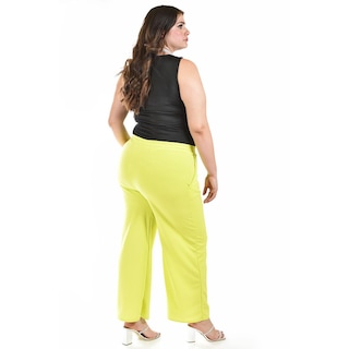 Foto 4 | Pantalon Pierna Ancha Roman Fashion /tallas Extras, 7045 (lima) Verde Lima