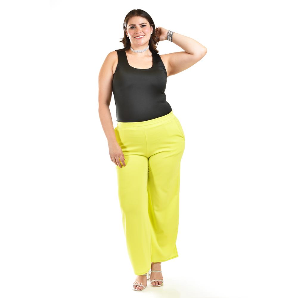 Foto 6 pulgar | Pantalon Pierna Ancha Roman Fashion /tallas Extras, 7045 (lima) Verde Lima