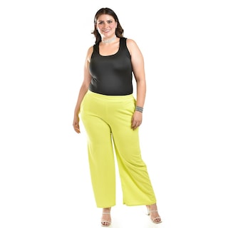 Foto 6 | Pantalon Pierna Ancha Roman Fashion /tallas Extras, 7045 (lima) Verde Lima