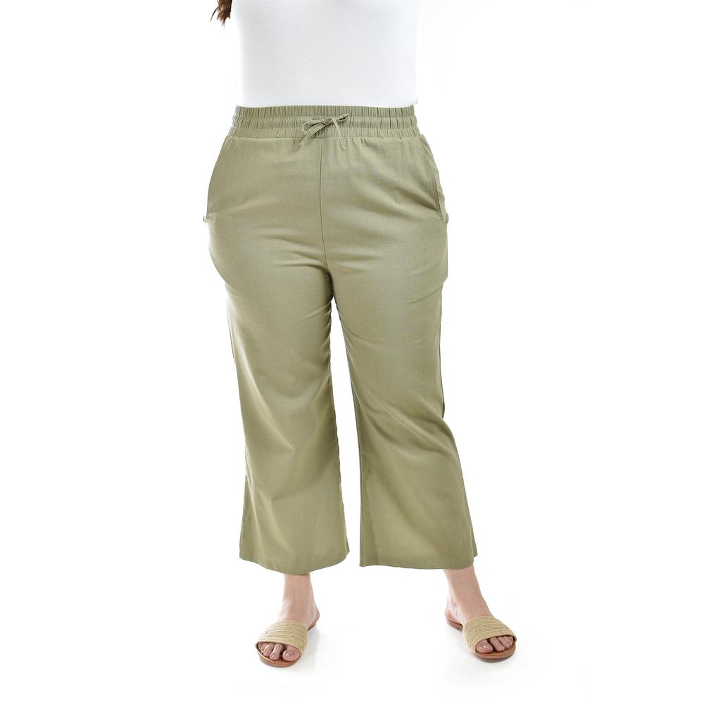Foto 2 pulgar | Pantalon De Lino Roman Fashion /tallas Extras, 022 (verde Militar) Verde
