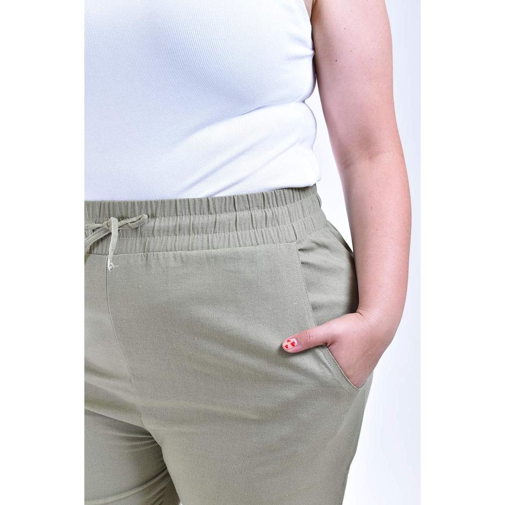 Foto 5 pulgar | Pantalon De Lino Roman Fashion /tallas Extras, 022 (verde Militar) Verde