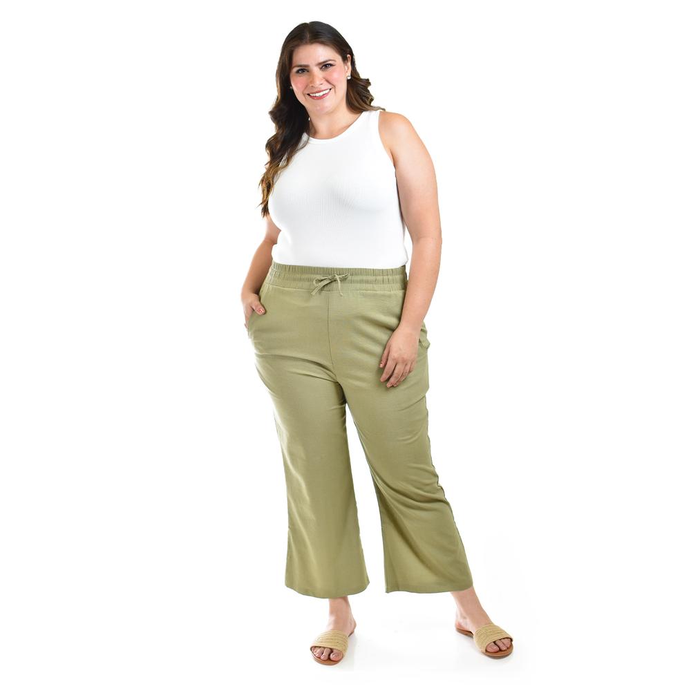 Foto 7 pulgar | Pantalon De Lino Roman Fashion /tallas Extras, 022 (verde Militar) Verde