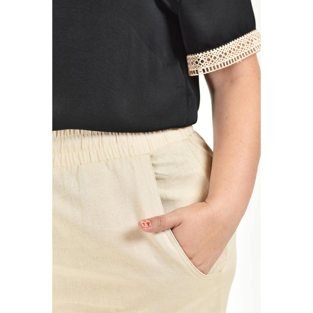 Foto 5 pulgar | Pantalon De Lino Roman Fashion /tallas Extras, 022 (beige) Beige