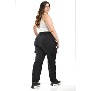 Foto 3 | Pantalón Cargo Roman Fashion Negro Tallas Extras