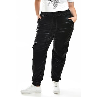 Foto 1 | Pantalón Jogger Efecto Vinil Román Fashion Tallas Extras 27028 Negro