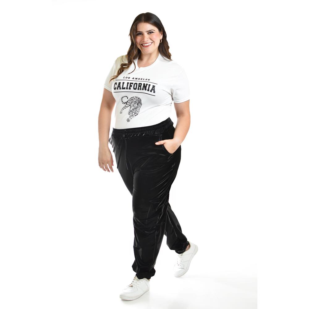 Foto 2 | Pantalón Jogger Efecto Vinil Román Fashion Tallas Extras 27028 Negro