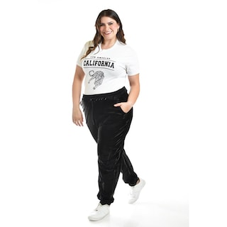 Foto 2 | Pantalón Jogger Efecto Vinil Román Fashion Tallas Extras 27028 Negro