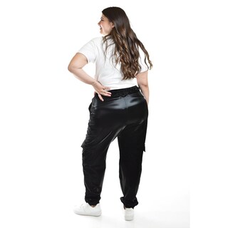 Foto 3 | Pantalón Jogger Efecto Vinil Román Fashion Tallas Extras 27028 Negro