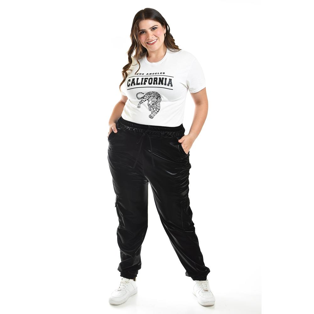 Foto 5 | Pantalón Jogger Efecto Vinil Román Fashion Tallas Extras 27028 Negro