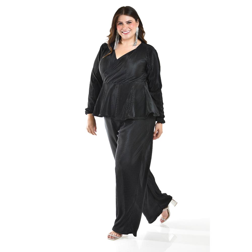 Foto 2 pulgar | Set Elegante De 2 Piezas Roman Fashion /tallas Extras, 4348 (negro) Negro