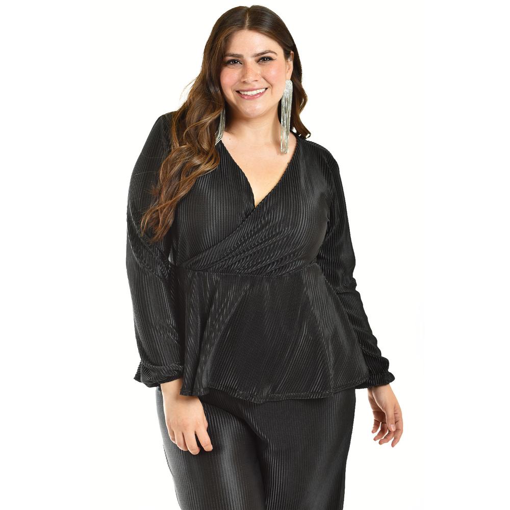 Foto 5 pulgar | Set Elegante De 2 Piezas Roman Fashion /tallas Extras, 4348 (negro) Negro