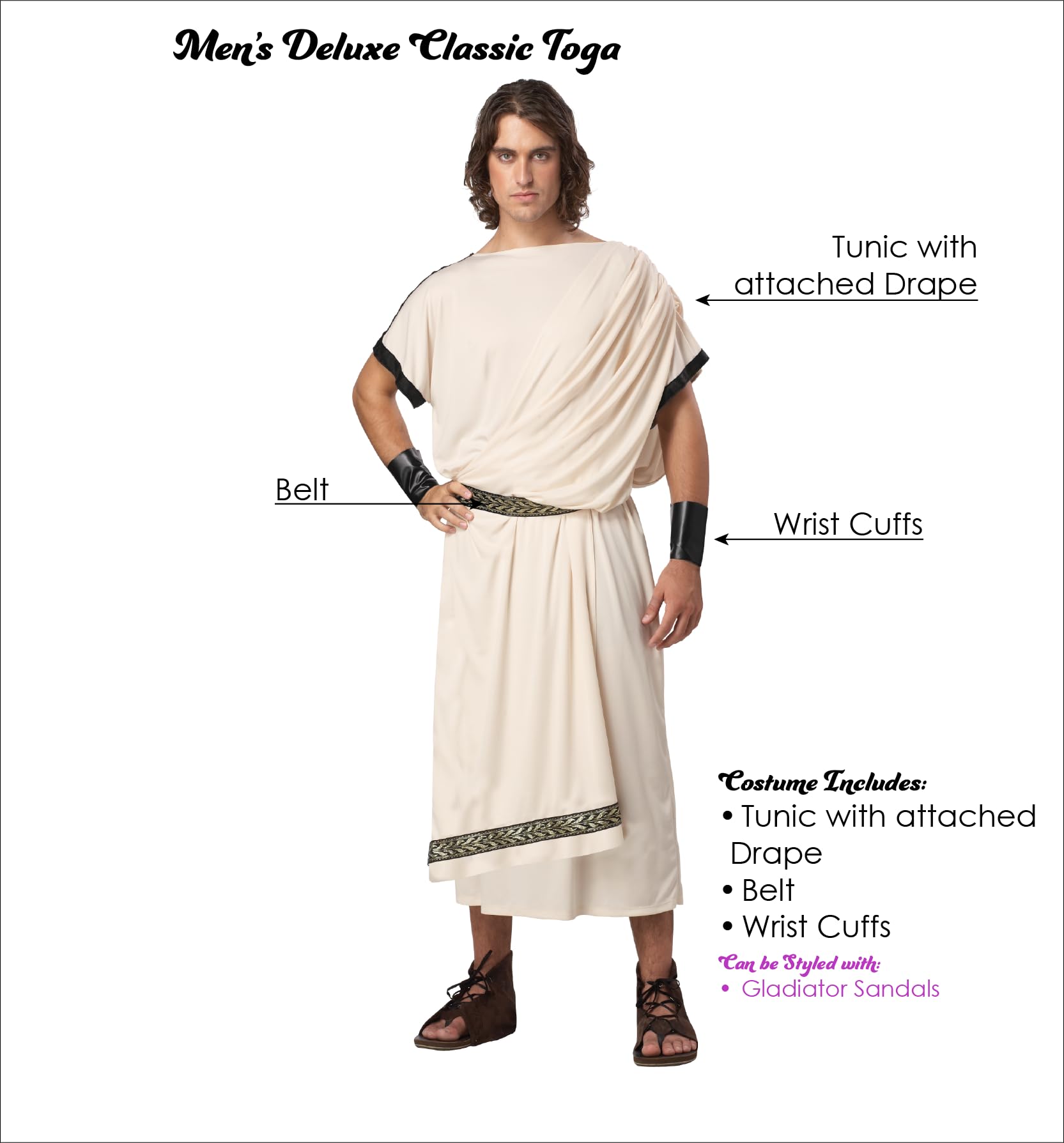Foto 5 pulgar | Toga Costume California Costumes Deluxe Para Hombre, Talla Estándar - Venta Internacional.