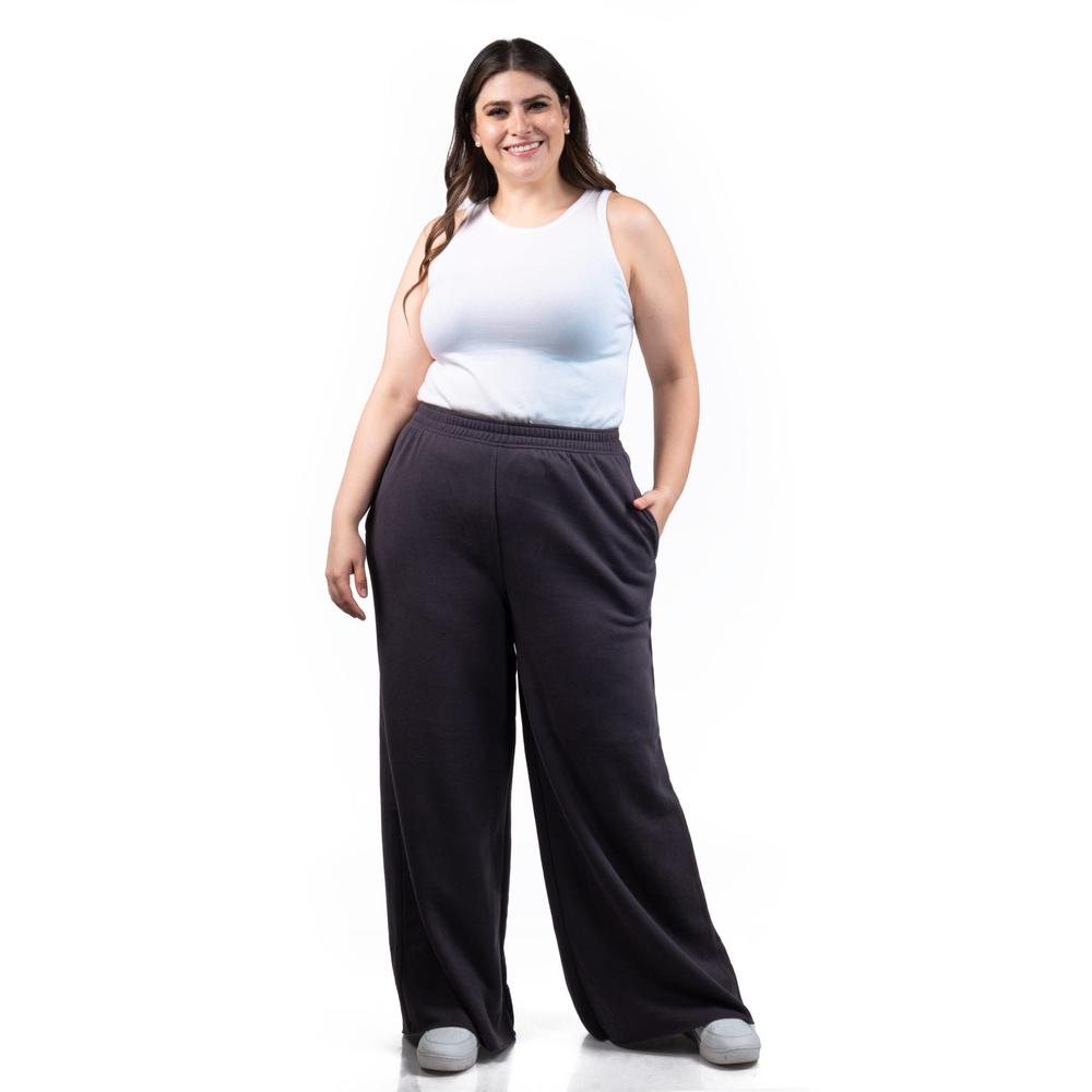 Foto 2 pulgar | Pants De Pierna Ancha Roman Fashion /tallas Extras, 38838 (gris) Gris