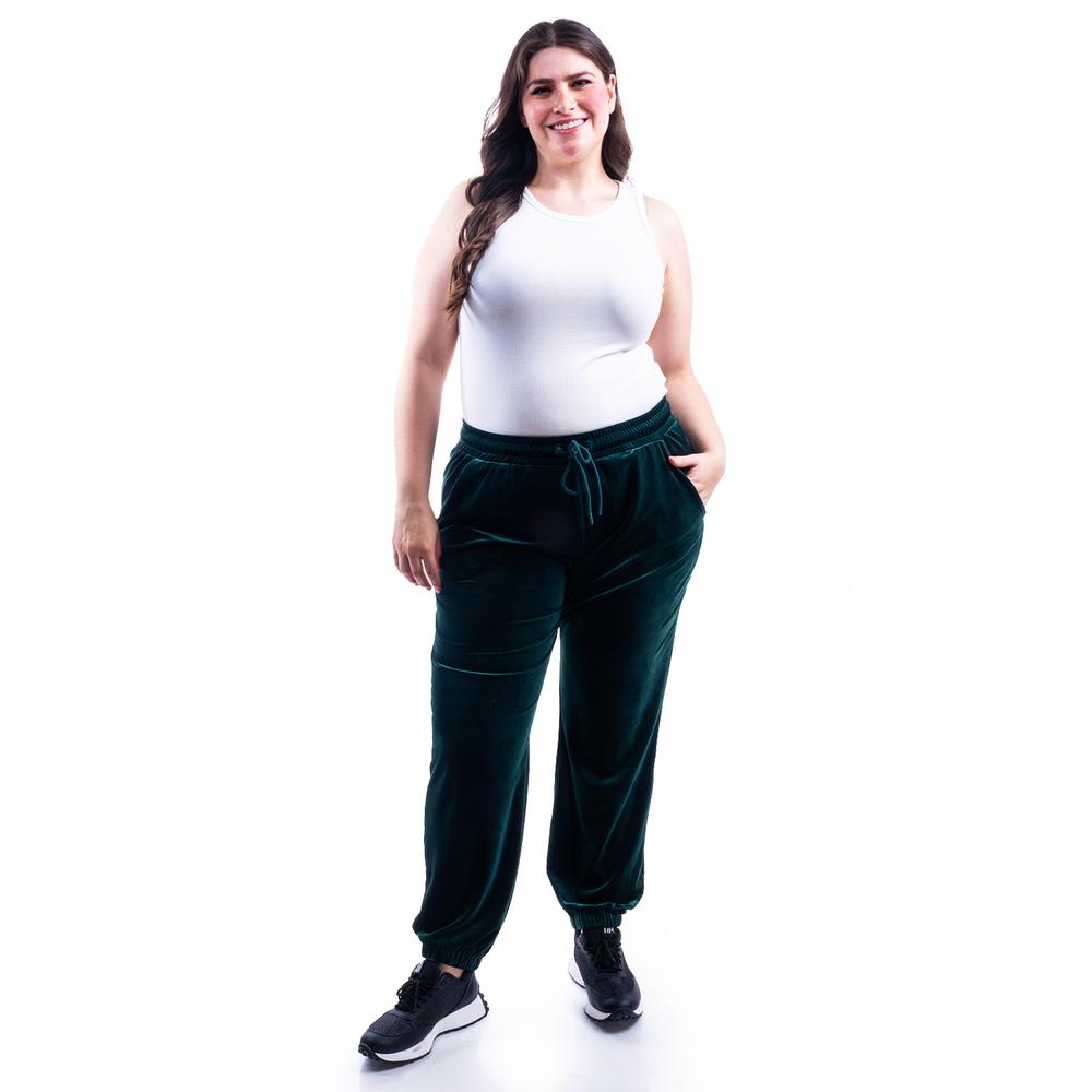 Foto 2 pulgar | Pantalon Jogger De Terciopelo Roman Fashion /tallas Extras, 7127 (verde) Verde Oscuro