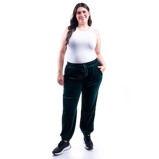 Foto 1 | Pantalon Jogger De Terciopelo Roman Fashion /tallas Extras, 7127 (verde) Verde Oscuro