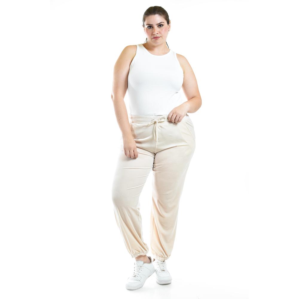 Foto 2 pulgar | Pantalon Jogger De Terciopelo Roman Fashion /tallas Extras, 7127 (beige) Beige