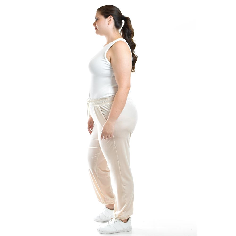 Foto 3 pulgar | Pantalon Jogger De Terciopelo Roman Fashion /tallas Extras, 7127 (beige) Beige