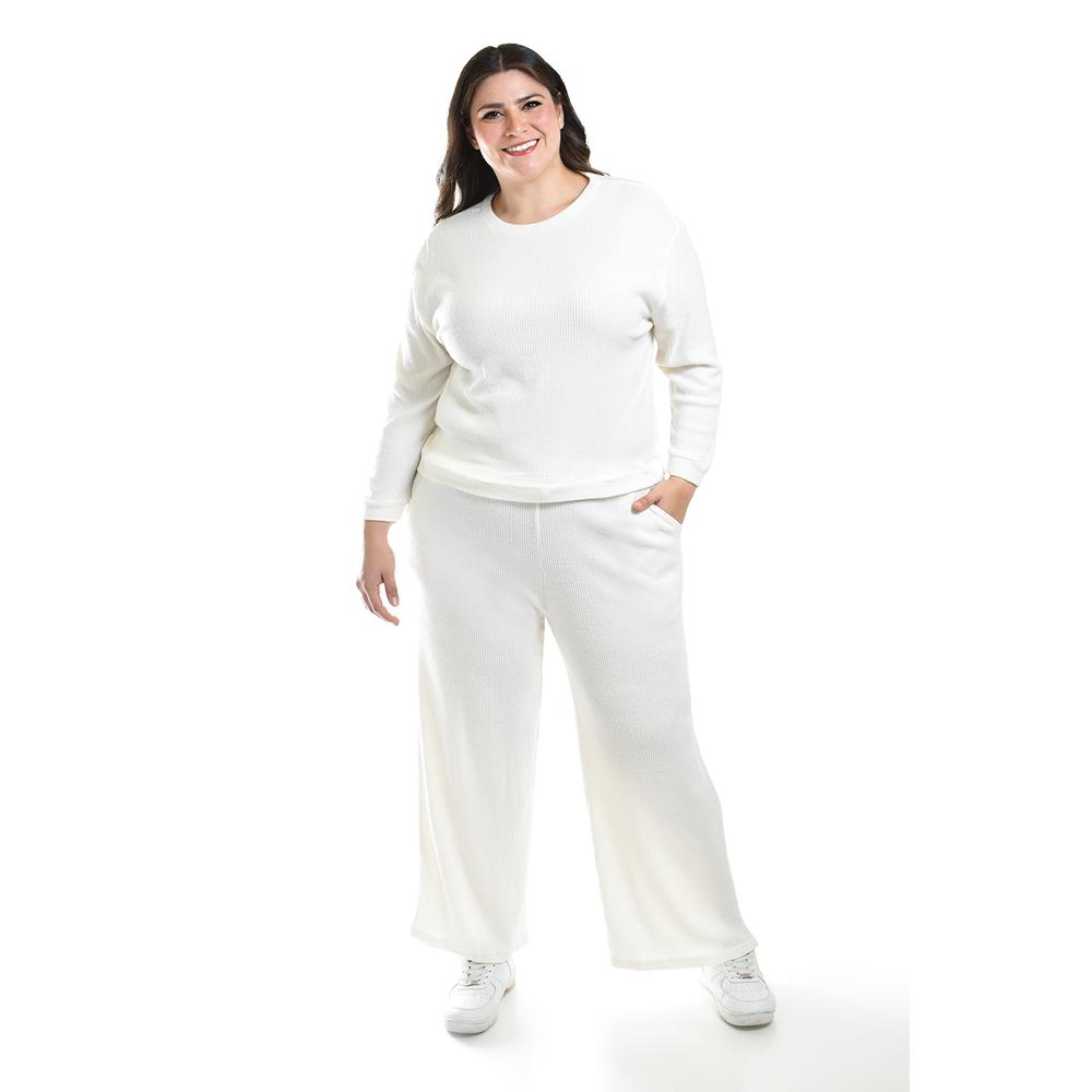 Foto 2 pulgar | Conjunto Pants 2 Piezas Roman Fashion / Tallas Extras, 9101 (blanco) Blanco
