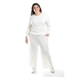 Foto 1 | Conjunto Pants 2 Piezas Roman Fashion / Tallas Extras, 9101 (blanco) Blanco