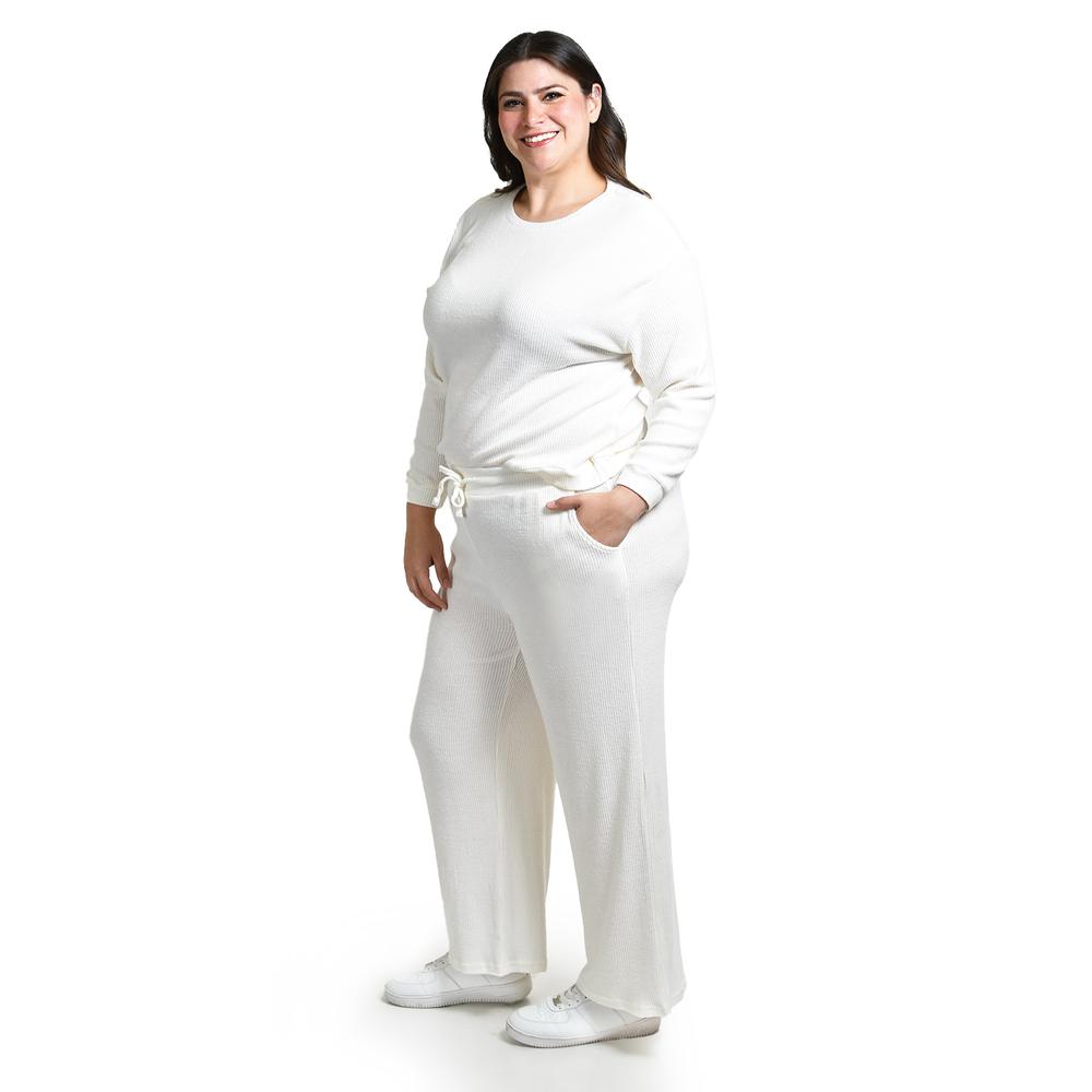 Foto 3 pulgar | Conjunto Pants 2 Piezas Roman Fashion / Tallas Extras, 9101 (blanco) Blanco