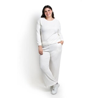Foto 6 | Conjunto Pants 2 Piezas Roman Fashion / Tallas Extras, 9101 (blanco) Blanco