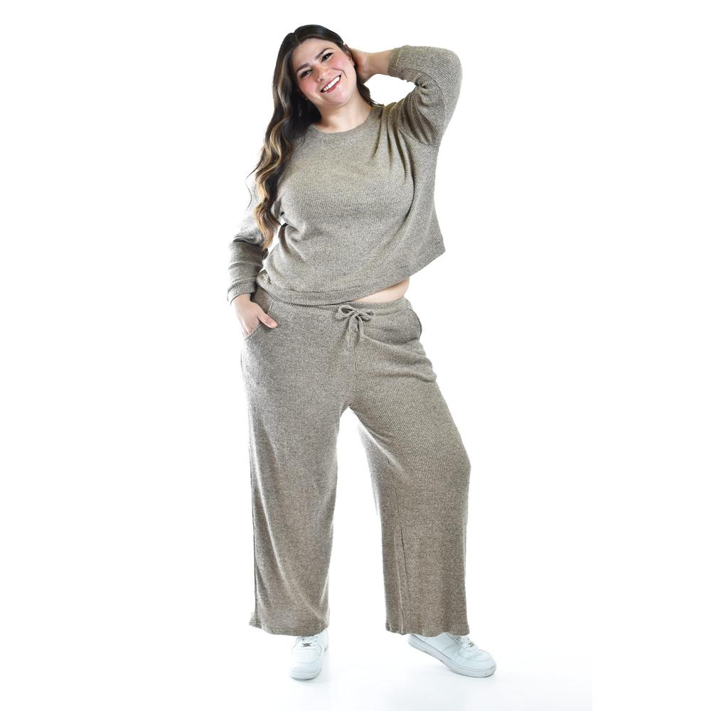 Foto 2 pulgar | Conjunto Pants 2 Piezas Roman Fashion / Tallas Extras, 9101 (cafe) Cafe