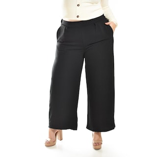 Foto 2 | Pantalón de Pierna Ancha Roman Fashion Negro Tallas Extras