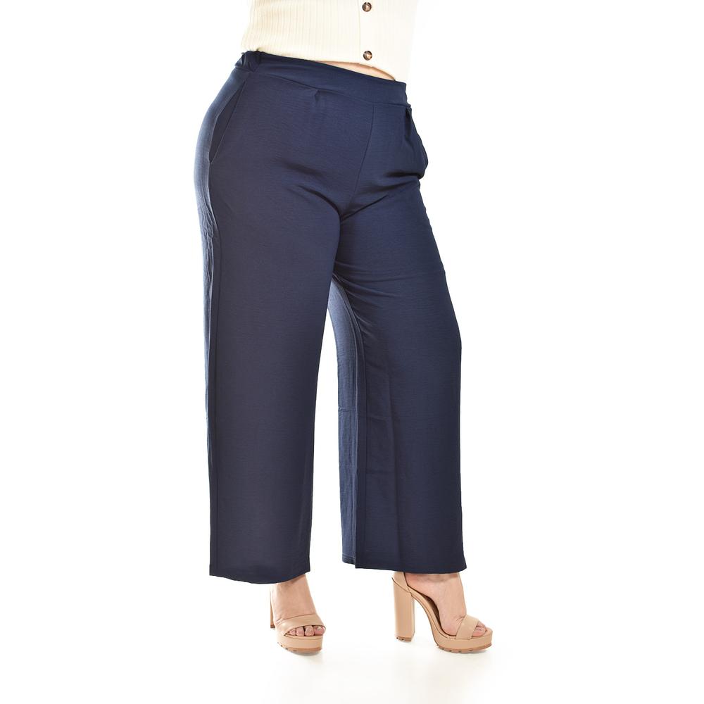 Foto 3 pulgar | Pantalón de Pierna Ancha Roman Fashion 9202 Azul Marino para Mujer
