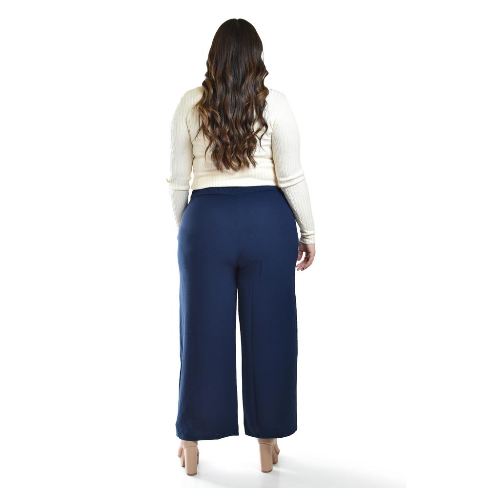 Foto 3 | Pantalón de Pierna Ancha Roman Fashion 9202 Azul Marino para Mujer