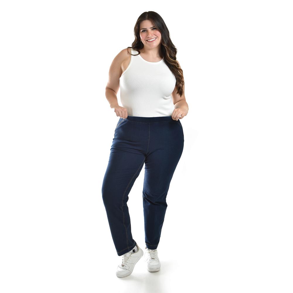 Foto 6 | Pantalón con Strech Roman Fashion Tallas Extras 115 Azul Marino