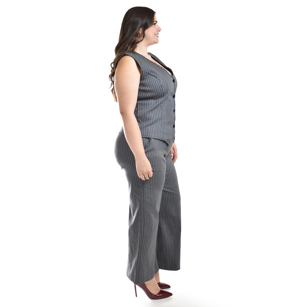 Foto 2 | Set 2 Piezas con Diseño de Rayas Roman Fashion Tallas Extras 8073 Gris