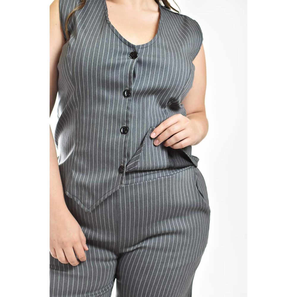 Foto 4 | Set 2 Piezas con Diseño de Rayas Roman Fashion Tallas Extras 8073 Gris