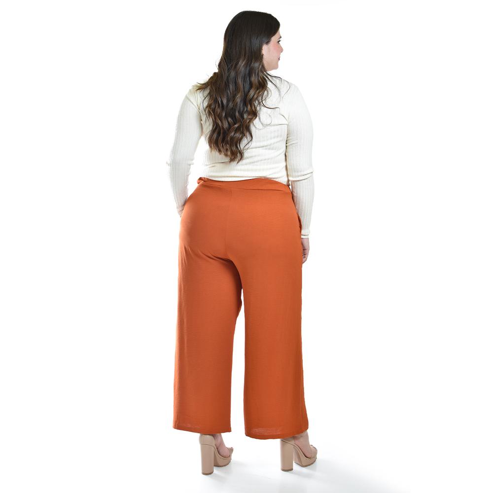 Foto 5 pulgar | Pantalon De Pierna Ancha Roman Fashion /tallas Extras, 9202 (chedron) Naranja Oscuro