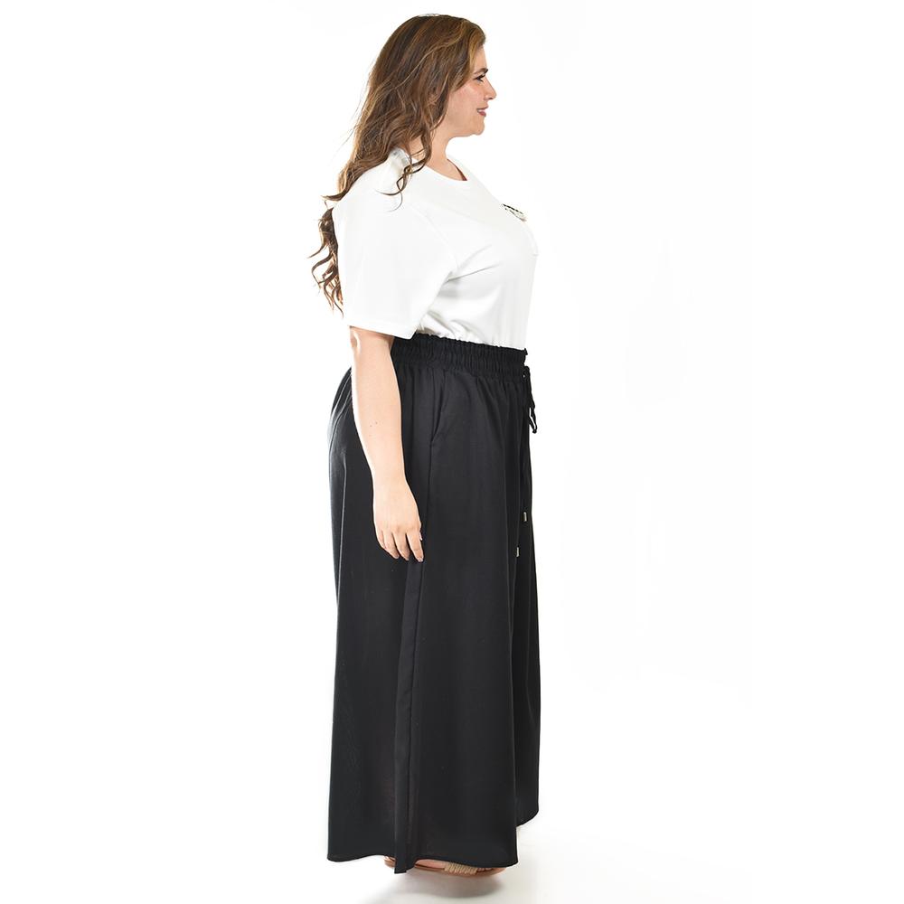Foto 3 pulgar | Pantalon De Lino Pierna Ancha Roman Fashion /tallas Extras, 9203 (negro) Negro