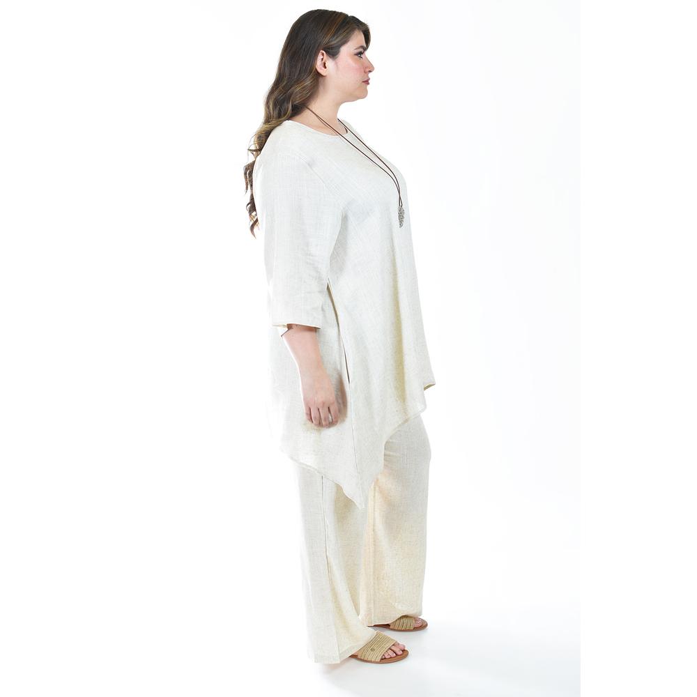 Foto 2 | Set De Lino Con Collar Roman Fashion /tallas Extras, 9102 (arena) Beige
