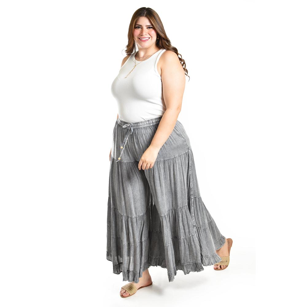 Foto 2 pulgar | Pantalon Estilo Palazzo Roman Fashion /tallas Extras, R42 (gris) Gris
