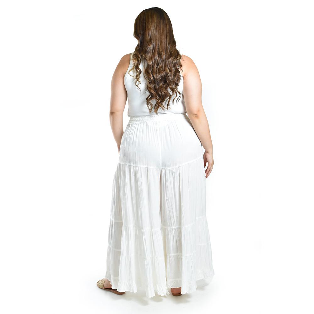 Foto 4 pulgar | Pantalon Estilo Palazzo Roman Fashion /tallas Extras, R42 (blanco) Blanco