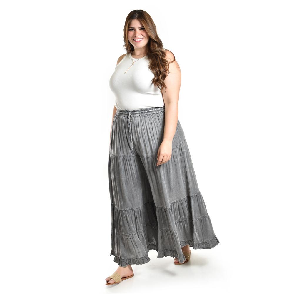Foto 6 pulgar | Pantalon Estilo Palazzo Roman Fashion /tallas Extras, 042 (gris Obscuro) Gris