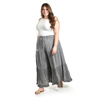 Foto 5 | Pantalon Estilo Palazzo Roman Fashion /tallas Extras, 042 (gris Obscuro) Gris